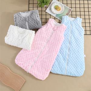 아기 수면 조끼 0-6개월 가을 겨울 조끼형 벨벳 신생아 다리 감싸는 수면 조끼 아기 발차기 방지 이불 민소매