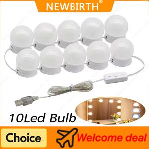 10 LED 분리형 전구 전문 메이크업 거울 램프 USB 전원 화장품 거울 빛 할리우드 드레싱 테이블 화장대 조명