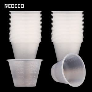 100pcs 30ml 졸업 된 플라스틱 믹스 컵 에어 브러시 그림에 대 한 유니버설 측정 페인트 트레이 DIY 미술 공예 모델 취미 도구 2025