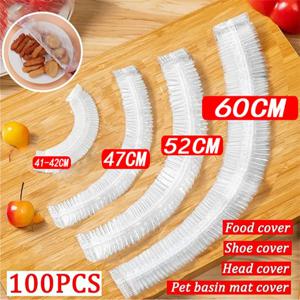 50 Pcs 일회용 식품 커버 플라스틱 랩 식품 학년 비닐 봉투 탄성 비닐 봉투 주방 베이비 푸드 보관 액세서리