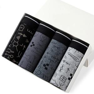 4pcs 남자 팬티 섹시한 반바지 코튼 속옷 남성 통기성 복서 솔리드 Boxershorts 브랜드 속옷