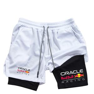 레드불 2-in-1 남성용 스포츠 반바지, 캐주얼, 속건성, 이중 레이어 통기성, 여름 달리기 및 피트니스에 적합