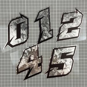 1PC 실버 탄소 섬유 비닐 번호 오토바이 스티커 방수 DlY Helemt 앞 유리 연료 탱크 스쿠터 비닐 데칼