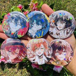 58mm 애니메이션 Bungo Stray Dogs 다자이 오사무 나카하라 Chuuya 에도가와 람포 코스프레 의상 배지 핀 SPTE Tinplate 브로치 소품 선물