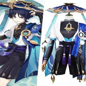 고급 코스프레 게임 캐릭터 방랑자 캡슐 풀 세트 의상 고품질 모자 포함 전통 중국 민족 스타일