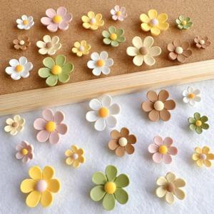 다채로운 꽃 모양 푸시핀 10/30개 세트, 코르크 게시판용 장식용 썸타치, 펠트 벽 장식, 사진 디스플레이