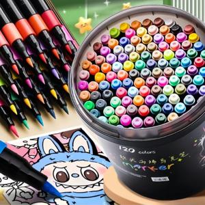 24/36/48/60/80/120 버킷캡 소프트헤드 아크릴 마커 펜 - 미술 수업 학생들을 위해 특별히 설계되었으며, 강력한 커버력이 있습니다.