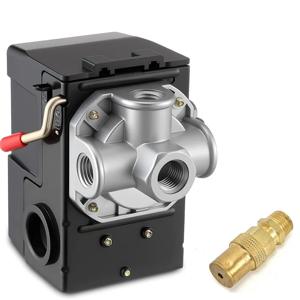 【A87T】에어 컴프레서 압력 스위치 135-175 4포트 20암페어 200 PSI 안전 릴리프 밸브 포함, 1/4인치 NPT 압력 스위치 부품