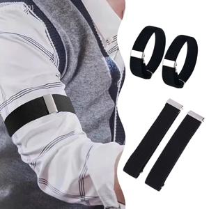 [O] 미끄럼 방지 셔츠 소매 가터 스트랩 1쌍 - 남녀 비즈니스용 탄력 조절 가능한 암밴드 커프 홀더