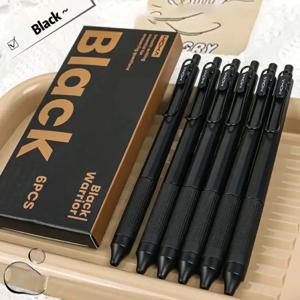 6 Pcs 크리 에이 티브 프레스 중립 펜 서명 펜 블랙 펜 학생 용품 빠른 건조 펜 편지지
