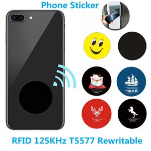 1pcs RFID 125KHz T5577 재기록 가능한 스티커 Keytag 안티 금속 간섭 라벨 쓰기 가능한 토큰 태그 중복 복제 전화 스티커