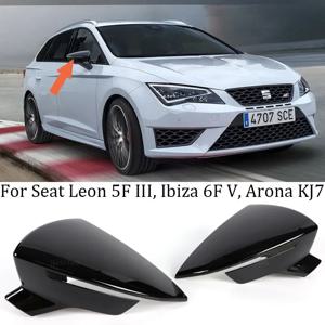 블랙 시트 Leon 5F MK3 ST Cupra 2013-2020 Ibiza MK5 Arona 2017-2018 자동차 사이드 백미러 커버 액세서리