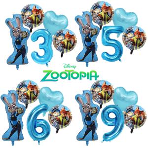 Zootopia 2 어린이 생일 파티 장식 공 숫자 숫자 1-10 풍선 세트 베이비 샤워 파티 용품 생일 선물 장난감