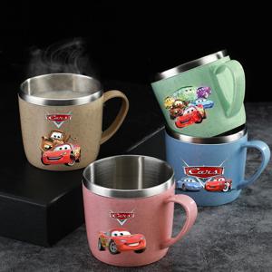 자동차 라이트닝 맥퀸 머그컵 단열 304 스테인리스 스틸 소년용 누수 방지 밀크티 커피 학교 사무실 구강 세척 컵 음료용품