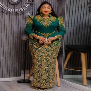 여성용 고급 아프리카 드레스, 우아한 긴팔 맥시 로브, 앙카라 다시키 의상, 웨딩 파티 이브닝 플러스 사이즈 드레스 가운