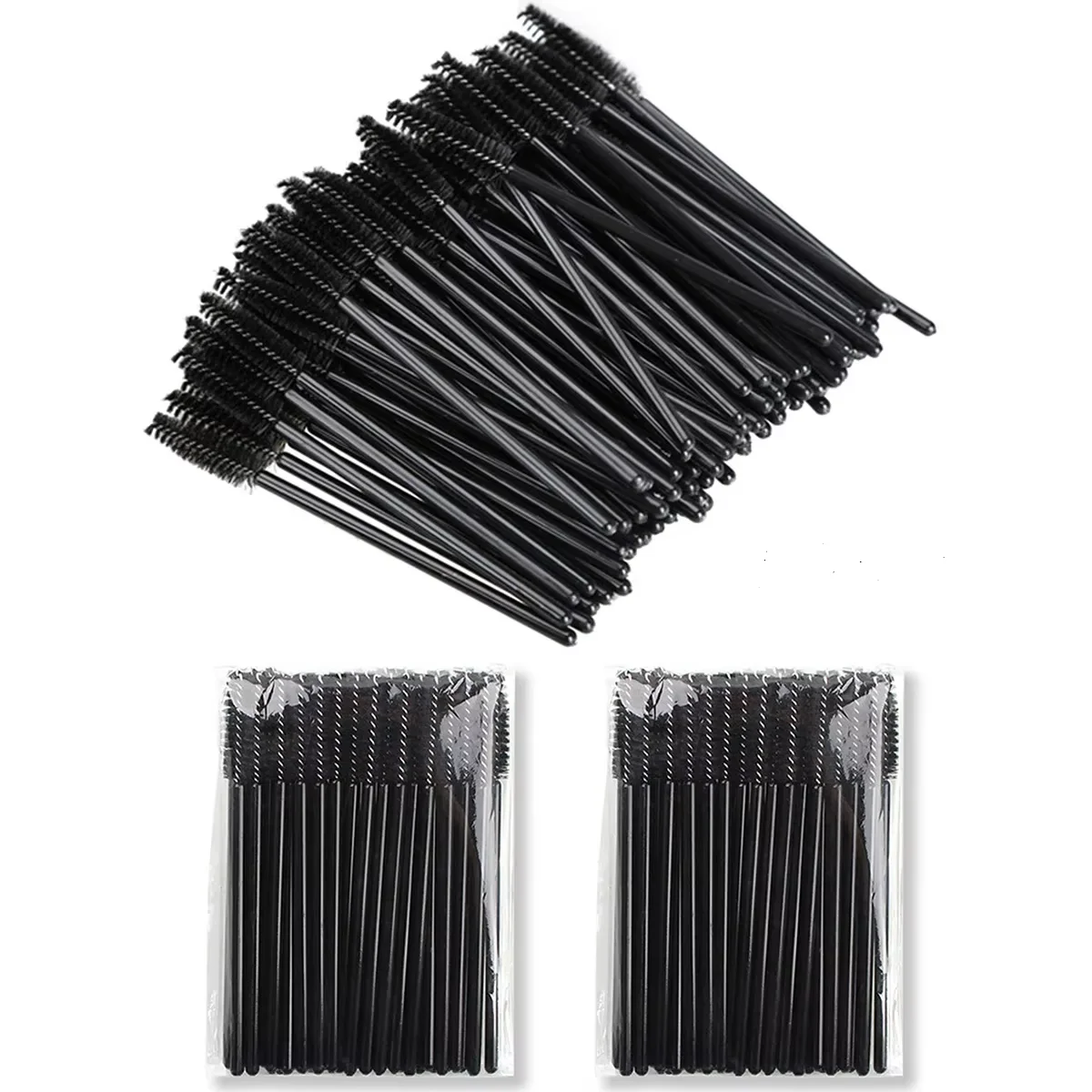 50/100개입 일회용 속눈썹 마이크로 브러쉬 눈썹 빗 미니 마스카라 완드 어플리케이터 마이크로브러쉬 속눈썹 연장 용품 메이크업 도구