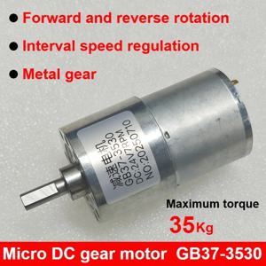 12V 마이크로 DC 고토크 35Kg 감속 모터 24V 로봇 지능형 자동차 DIY 전동 공구 액세서리, 금속 기어 37-3530