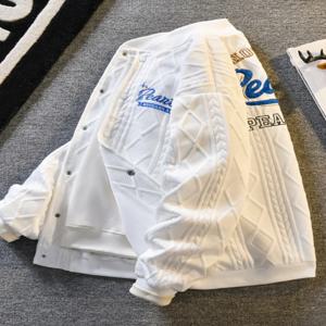 남성용 레트로 아메리칸 야구 재킷 루즈핏 캐주얼 자수 재킷 봄 가을 청소년 아우터 반팔 긴팔