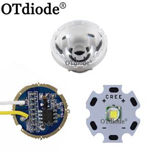 5050 XMLL LED T6 10W 백색광, 20mm 스타 PCB+ 3.7V 5모드 LED 드라이버 + T6 10도 LED 렌즈(베이스 홀더 키트 포함)