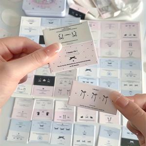 주름 라인이 있는 30개 미니 접이식 카드 - 보석 및 선물 포장용 한국어 INS 스타일 라벨 홀더, Creative Pa 5장