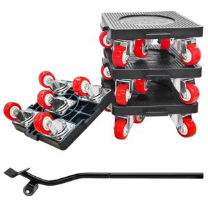 무거운 가구 이동기 돌리 세트, 리프터 포함, 360 ° 회전, 5 륜 가구 돌리, 무거운 물건 이동 도구 세트