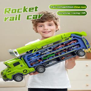 트랙 위 3D 레일 카, 하이 임팩트 플라잉 카, 변형 관성 자동차 퍼즐, 파워 자동차 장난감 세트, 합금 자동차 장난감 세트