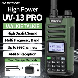 BaoFeng UV-13 프로 V1 V2 워키토키 고출력 멀티 밴드 C 타입 충전기, DTMF AM FM 999CH 장거리 UV-5R 햄 양방향 라디오