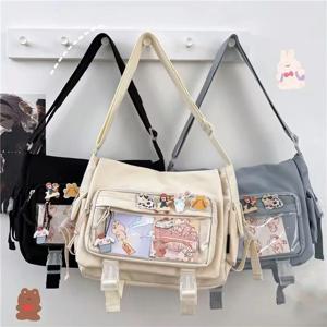 일본식 Kawaii Itabag for Dolls 대형 핸드백 십대 소녀를위한 새로운 나일론 학교 가방 토트 숄더 백 JK 크로스 바디 백