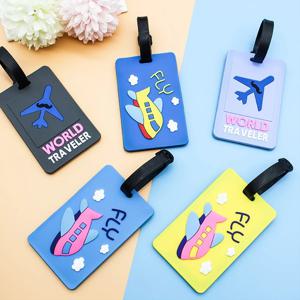 소년과 소녀를위한 학생을위한 1PCS 비행기 PVC 수하물 태그 여행 액세서리 ID 카드