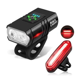 T6 자전거 전조등 방수 LED 자전거 후미등, 120 루멘, 울트라 브라이트, 사이클링 안전 MTB 자전거 램프