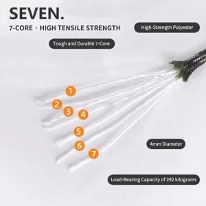 7코어 550 파라코드 31M 직경 4mm 야외 캠핑 생존용 랜야드 낙하산 줄 하이킹 텐트 액세서리