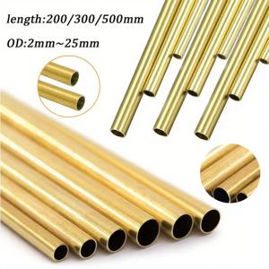 황동 튜브 200/300/500mm 길이 원형 황동 합금 파이프 직선 황동 2mm~25mm 외경 황동 파이프 모델링 절단 도구