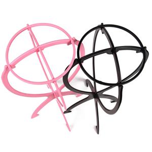 1Pcs 가발 스탠드 플라스틱 모자 디스플레이 가발 머리 홀더 17x36Cm 마네킹 스탠드 휴대용 접는 가발 스탠드 핑크 헤어 디스플레이 도구