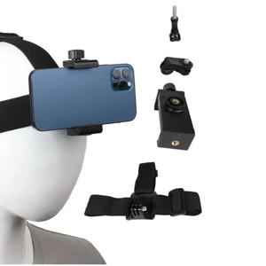 새로운 머리 장착형 헤드 밴드 브래킷 1인칭 관점 조정 가능한 휴대 전화 홀더 라이브 방송 고정 브래킷 선물