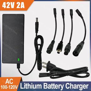 AC 100-240V DC 42V 2A 리튬 배터리 충전기, 미국/EU 플러그 배터리 어댑터, 섹터 액세서리, 42V 2A, 신제품