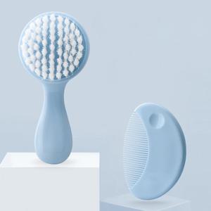 1개의 환경 친화적인 유아 관리 아기 빗 솔 세트 연약한 강모 머리 솔 둥근 모양에 대하여 귀여운 2