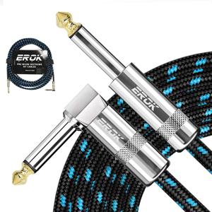 EROK 1.5M/3M/6M/10M 프리미엄 기타 케이블 1/4 인치 악기 케이블-슈퍼 내구성 기타 코드-베이스용 AMP 코드