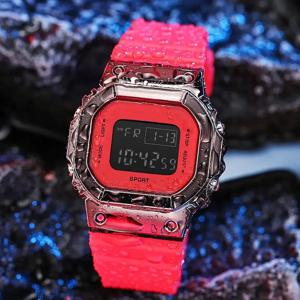 커플 전자 시계 스포츠 사각 디지털 커플 시계