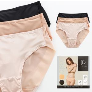 여성 노라인팬티 무지 스판 삼각 햄팬티 3매입 세트