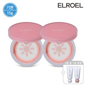 [기본] 피치 핑크 톤업 팡팡 선쿠션 15g 본품 2개+크레마 핸드크림