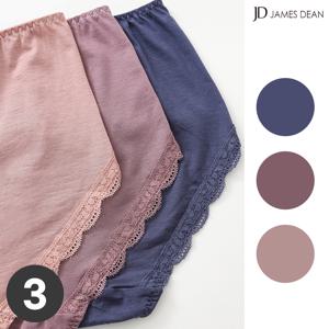 여성모달팬티 레이스라인 삼각 맥시팬티 무지 3종 세트