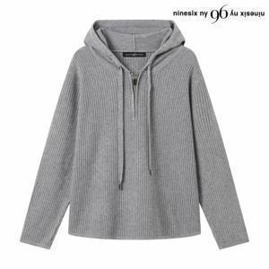 정상가:79,000원 ㅣ 골지 반집업 후드 오버핏 긴팔 니트 (NP3KT020L0)