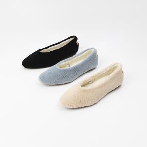 신난다슈 여성 털 플랫 슈즈 1cm 여자 단화 구두 슬립온 뽀글이 기모 RM25171