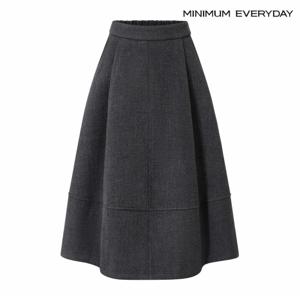 정상가:99,000원 ㅣ 에브리데이]클래식 핀턱 플레어 뒷 밴딩 미디 스커트 (EB4WH021D)