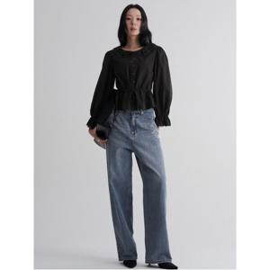 레이스 칼라 블라우스 - 블랙 (125964MQ25)