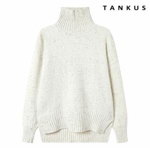 정상가:59,000원 ㅣ 보카시 하이넥 트임 언발 루즈핏 니트 (TX4KP023L0)