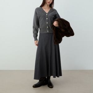 [쉬즈미스] 하이웨스트 플레어 롱 스커트 SWWSKP42010