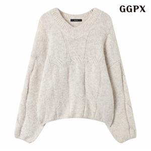 정상가:69,000원 ㅣ앙고라 꼬임 브이넥 긴팔 니트 (GPDKT034D)