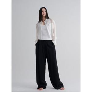 레이온 밴딩 와이드 팬츠 - 블랙 (325721LY55)
