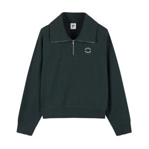 여성 소프트테리 하프집업 크롭 맨투맨 티셔츠 PHE3TR2030